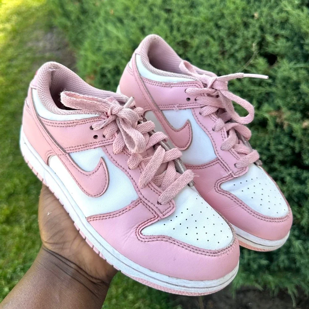 Nike Dunk Low Little Kids Athletic Shoes Size 2.5Y White Medium Soft Pink